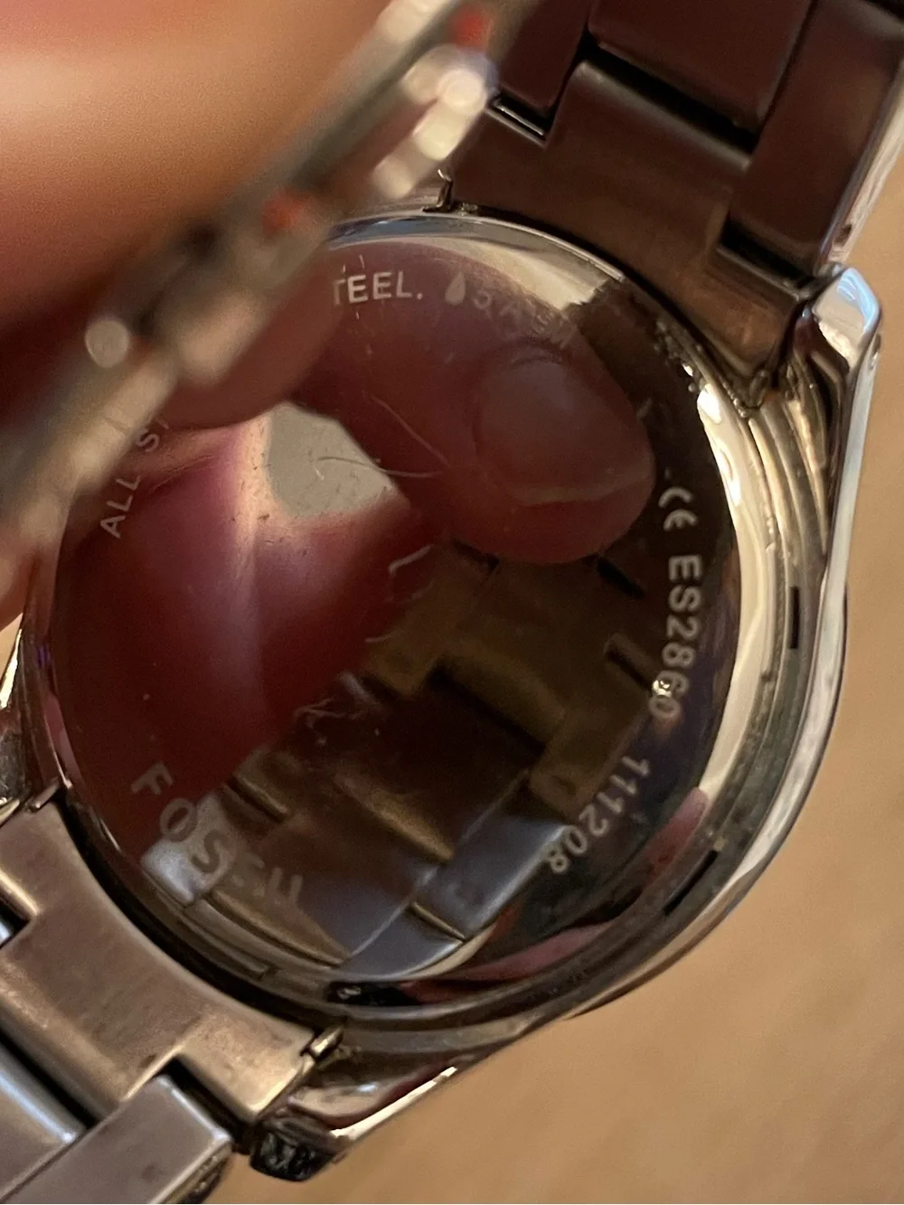 Fossil Stella ES2860 Silver Crystal Bezel Stainless Steel Watch